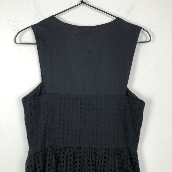 Whistles Lattice Broiderie Lace Sleeveless Fit & Flare Dress Black 6 Knee Length - Picture 8 of 11